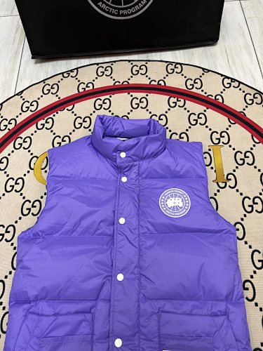 Canada Goose Puffer Vest in Purple with Stand Collar